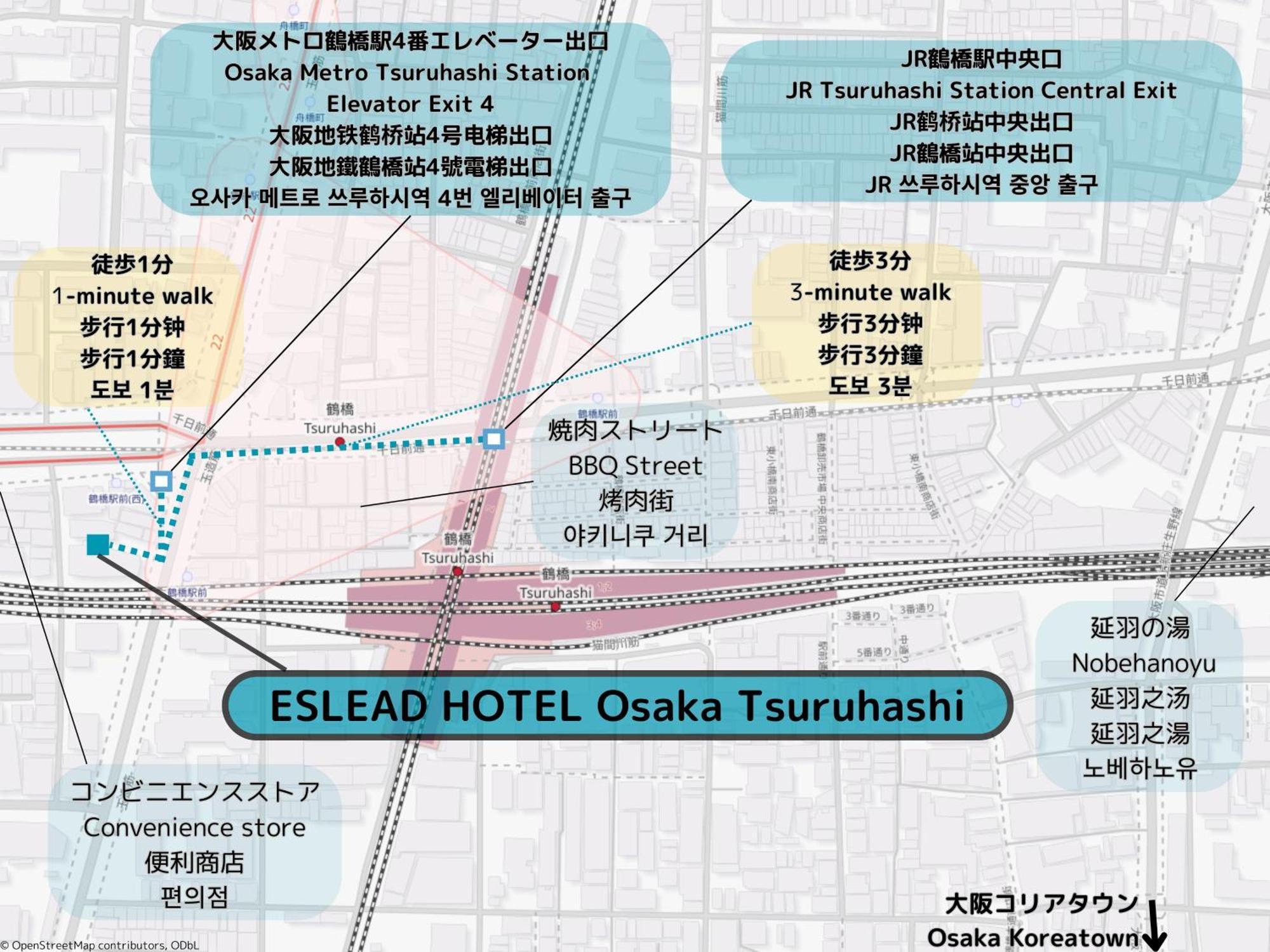 ESLEAD HOTEL Osaka Tsuruhashi Bagian luar foto
